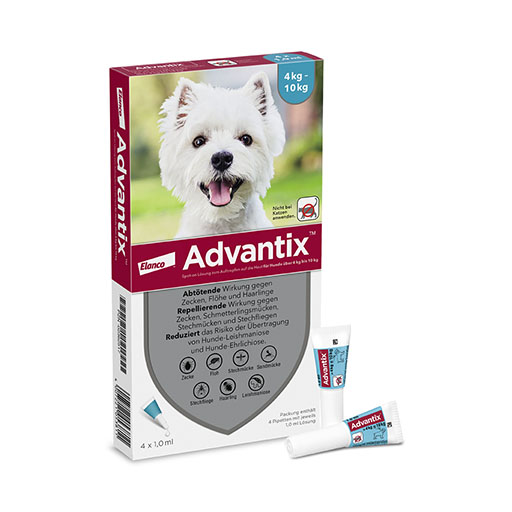 ADVANTIX Spot-on Lsg. z. Auftr. a. d. H. f. Hund 4-10 kg<sup> 6</sup> 4 St