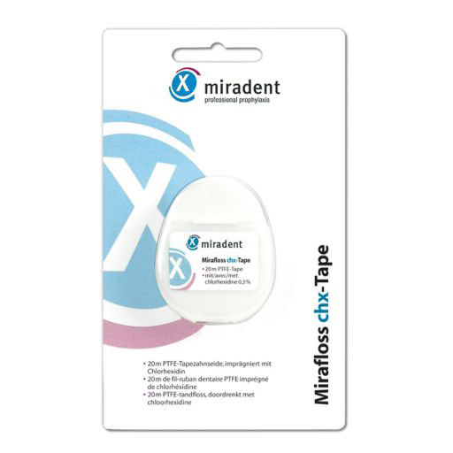 MIRADENT Zahnseide Mirafloss Tape CHX 20 m 1 St
