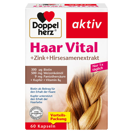 DOPPELHERZ Haar Vital+Zink+Hirseextrakt Kapseln 60 St  