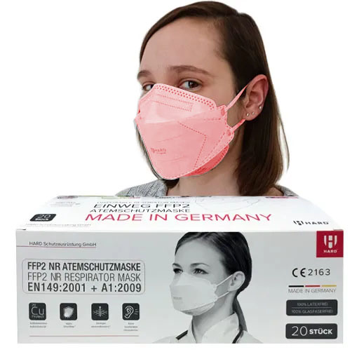 HARD FFP2 Atemschutzmaske CE 2163 Pink 20 St