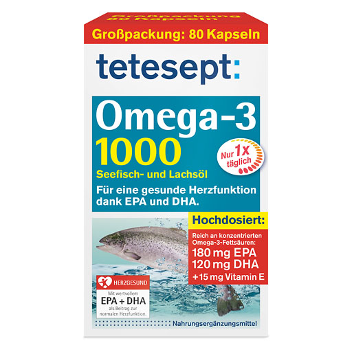 TETESEPT Omega-3 1000 Kapseln 80 St  