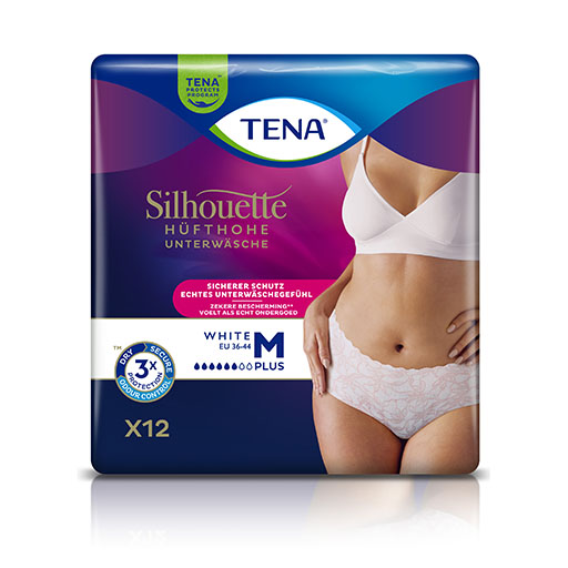 TENA SILHOUETTE Plus M white Inkontinenz Pants 12 St